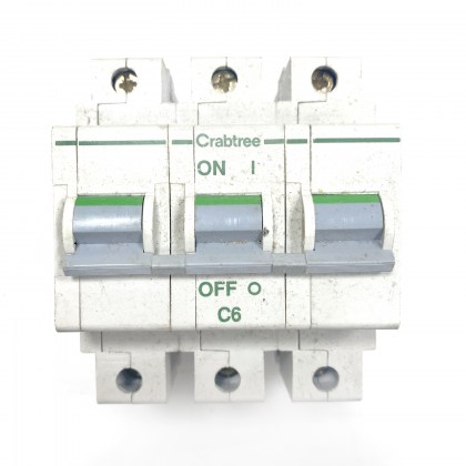 Crabtree Polestar 63C/06 C6 6A 6 Amp 3 Pole Phase MCB Circuit Breaker Type C